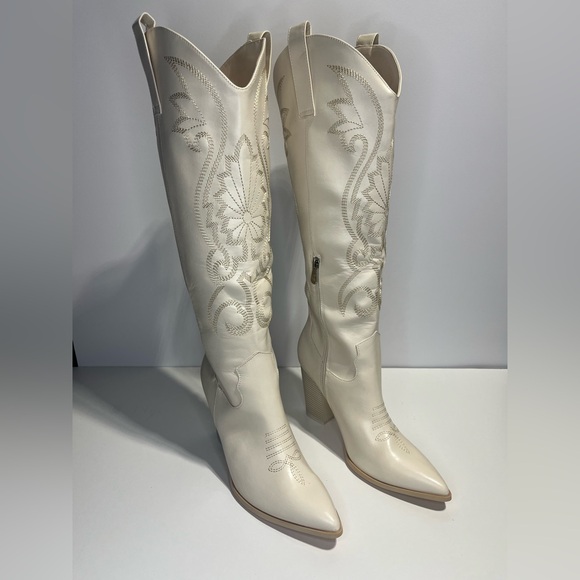 vomira Shoes - Knee High Cowboy Boots Womens size 10 Western Boots Wide Calf Cowgirl Boots